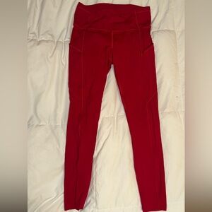Lululemon leggings ferrari red size 6 WITH POCKETS!